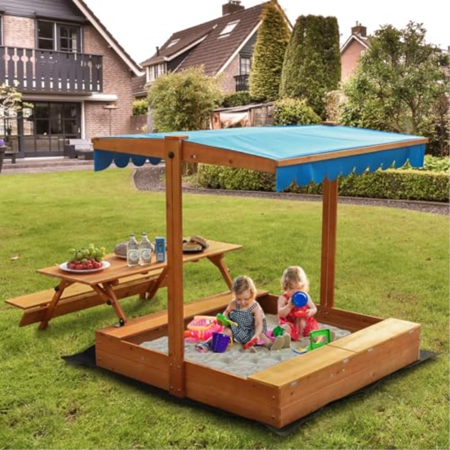 Kids Outdoor Picnic Table - Детская деревянная песочница для улицы с