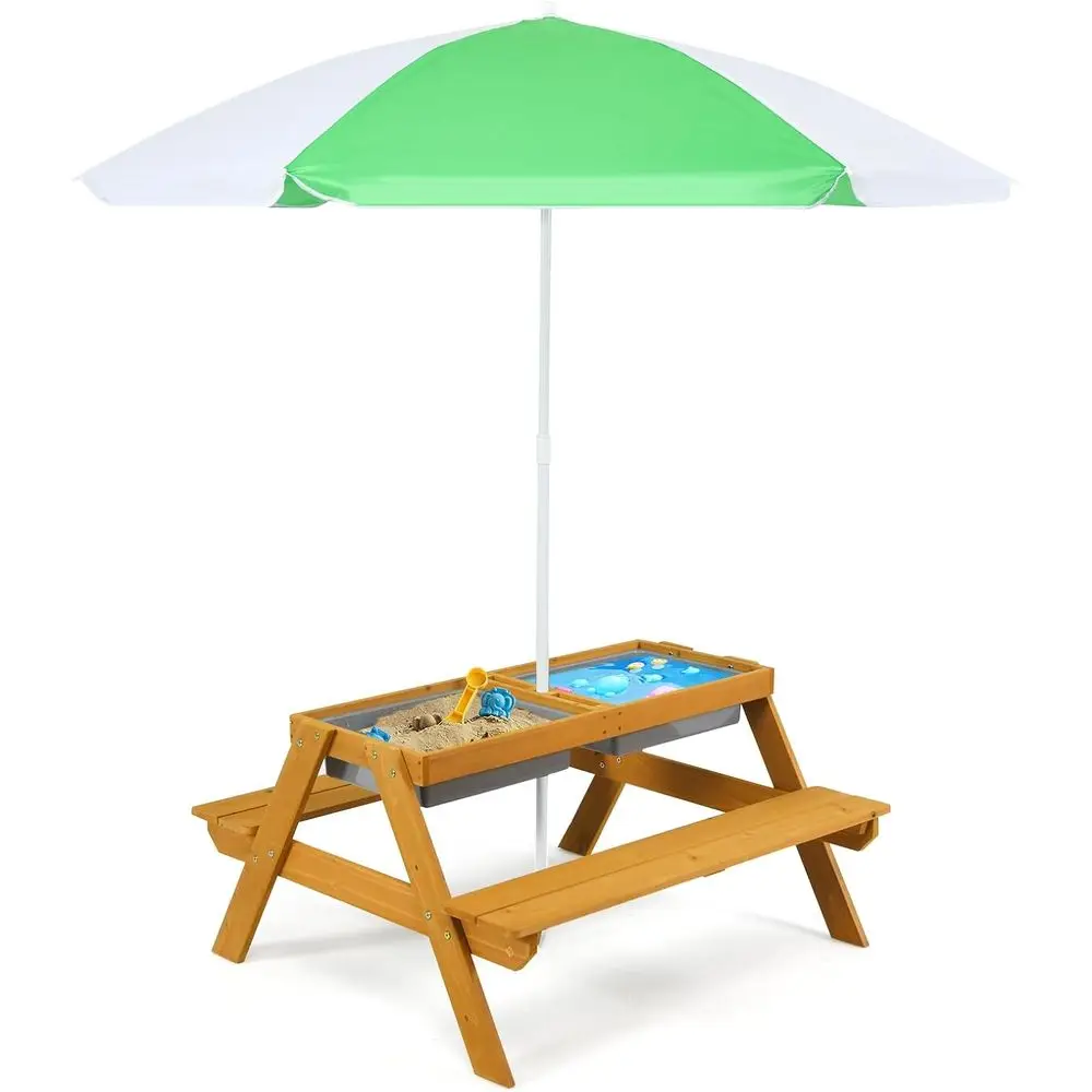 Kids Outdoor Picnic Table - Детский столик-зонтик 3-в-1 с регулировкой высоты