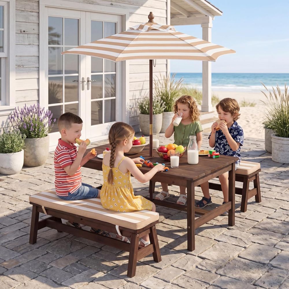 Kids Outdoor Picnic Table - Детский стол для пикника, большой столешница