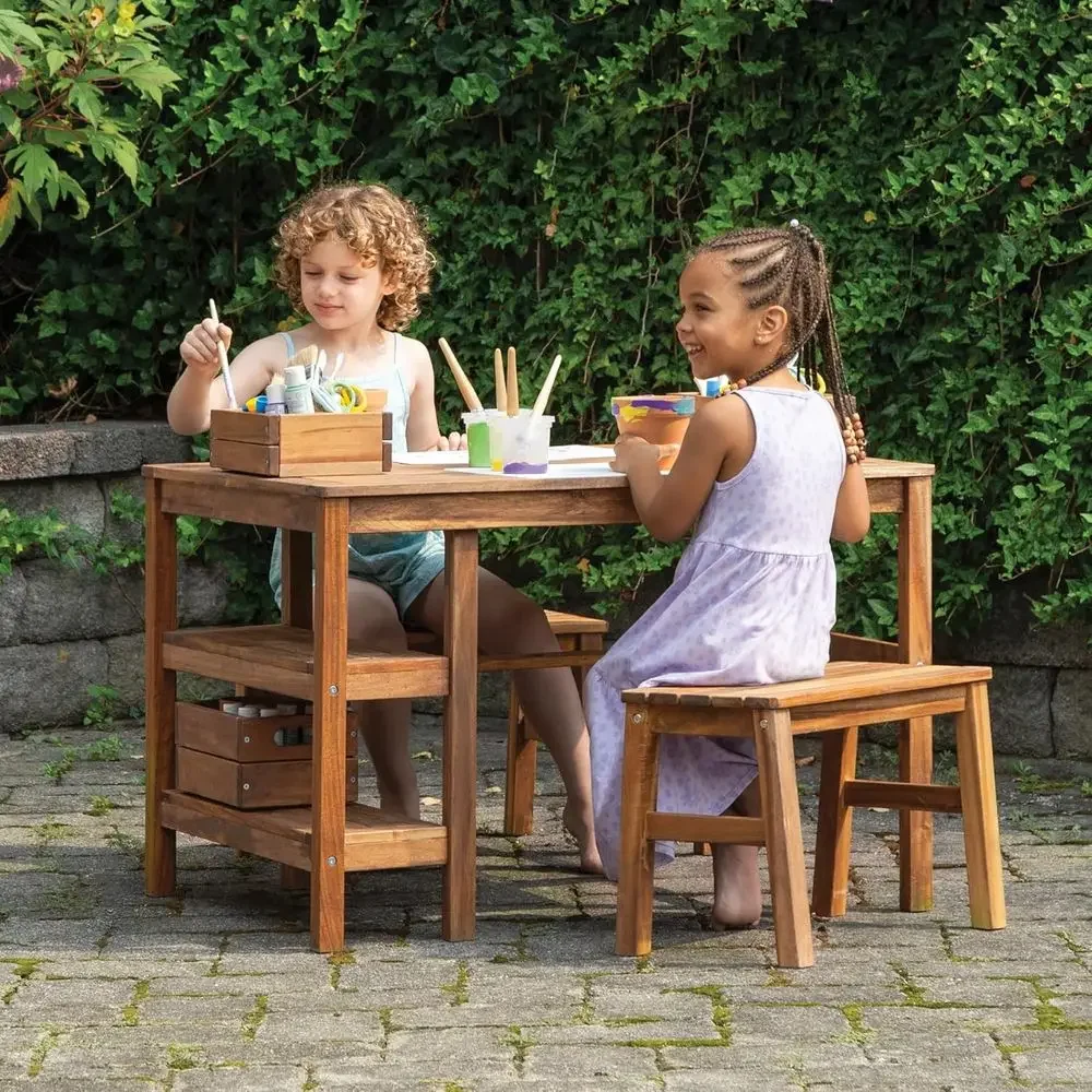 Kids Outdoor Picnic Table - Детский уличный стол-короб и 2 скамейки: