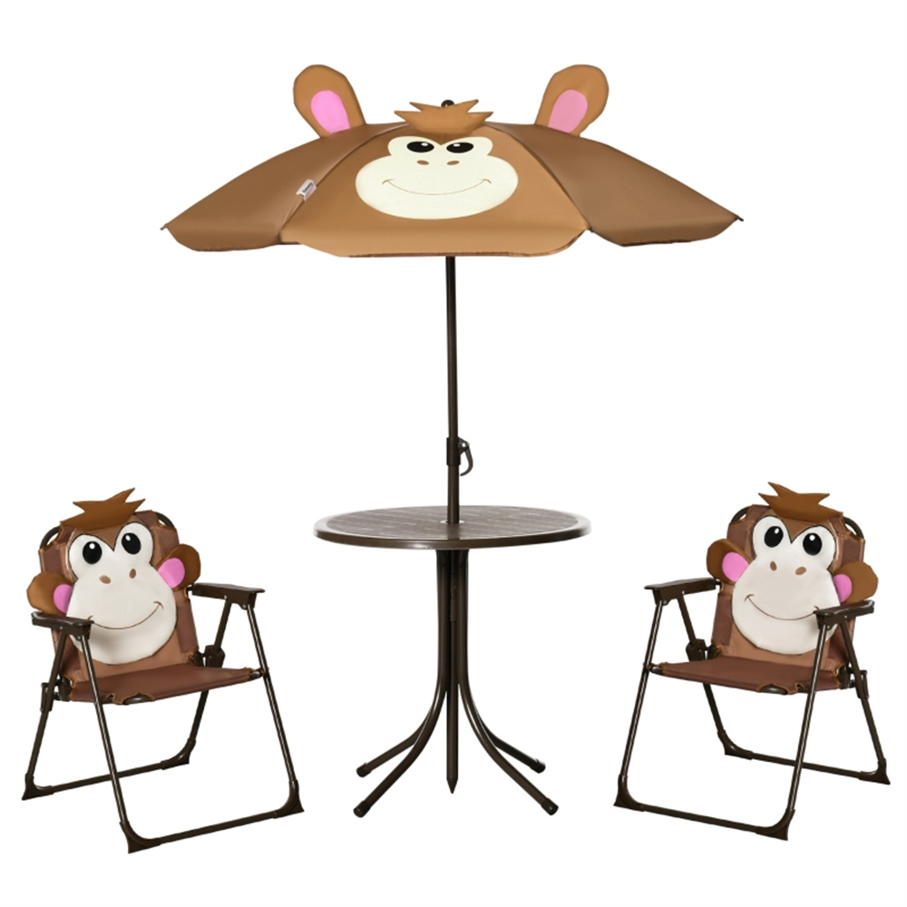 Kids Outdoor Table And Chairs With Umbrella - Детский комплект мебели для патио с