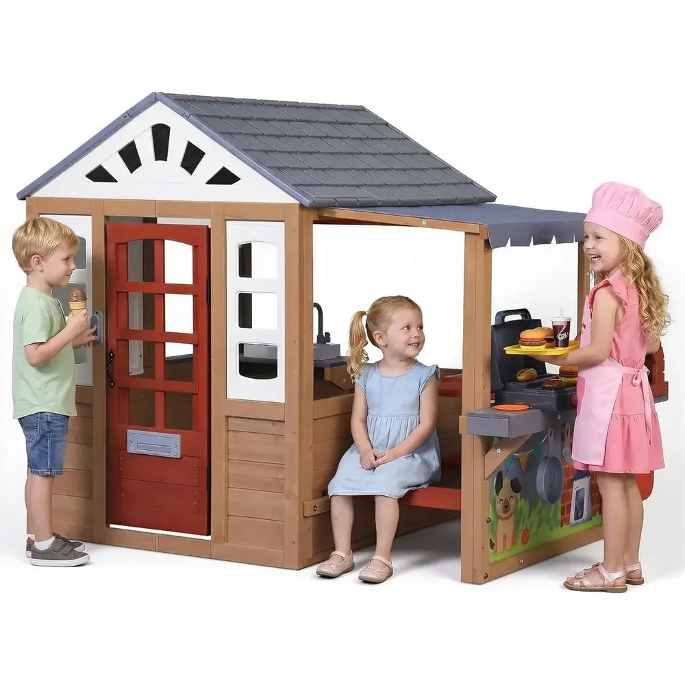 Kids Outdoor Picnic Table - Детский деревянный игровой домик для улицы,