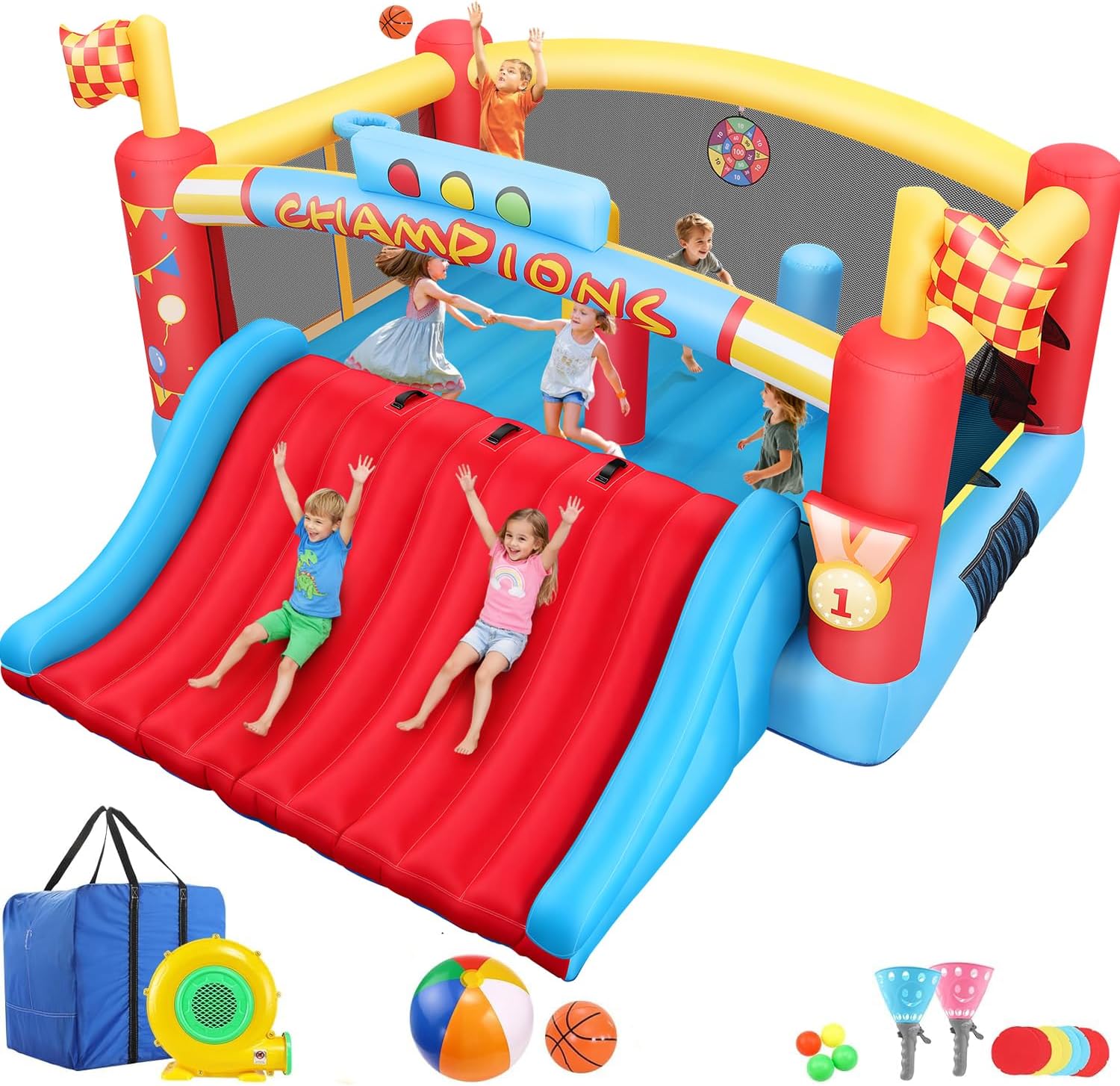 Kids Outdoor Games - Большой надувной батут для детей постарше,