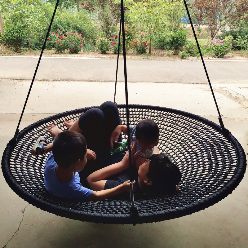Kids Outdoor Nest Swing - Большой круглый диск-качели для улицы, садовые