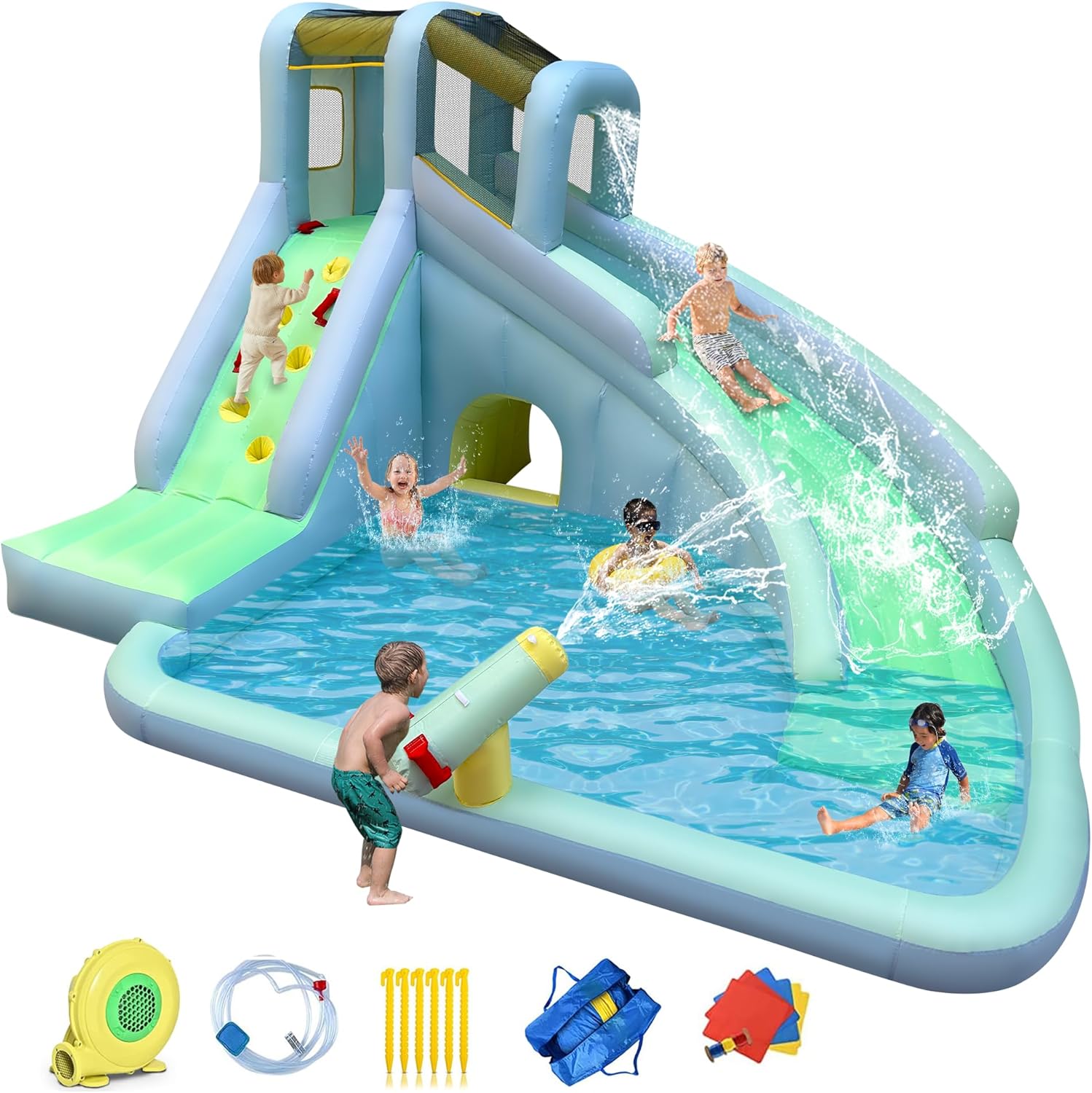 Надувной детский батут-аквапар – обзор и цена Kids Outdoor Water Park