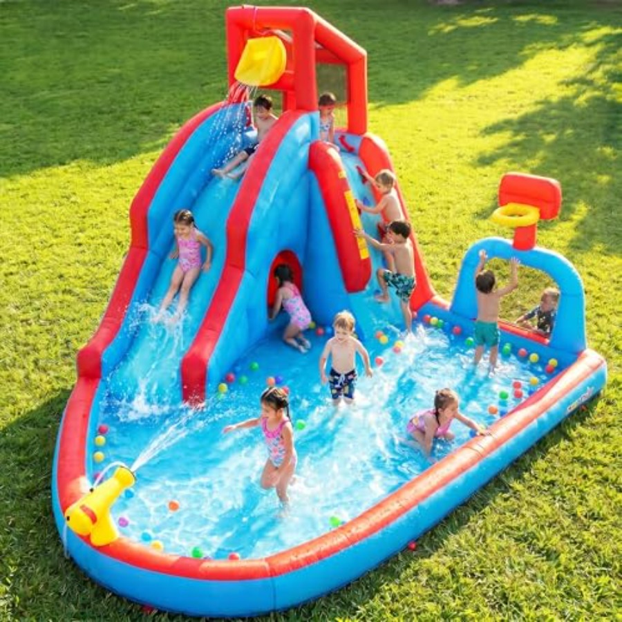 Надувной батут-аквапарк для де – обзор и цена Kids Outdoor Water Park