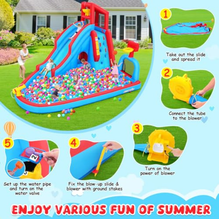 Надувной батут-аквапарк для де – обзор и цена Kids Outdoor Water Park