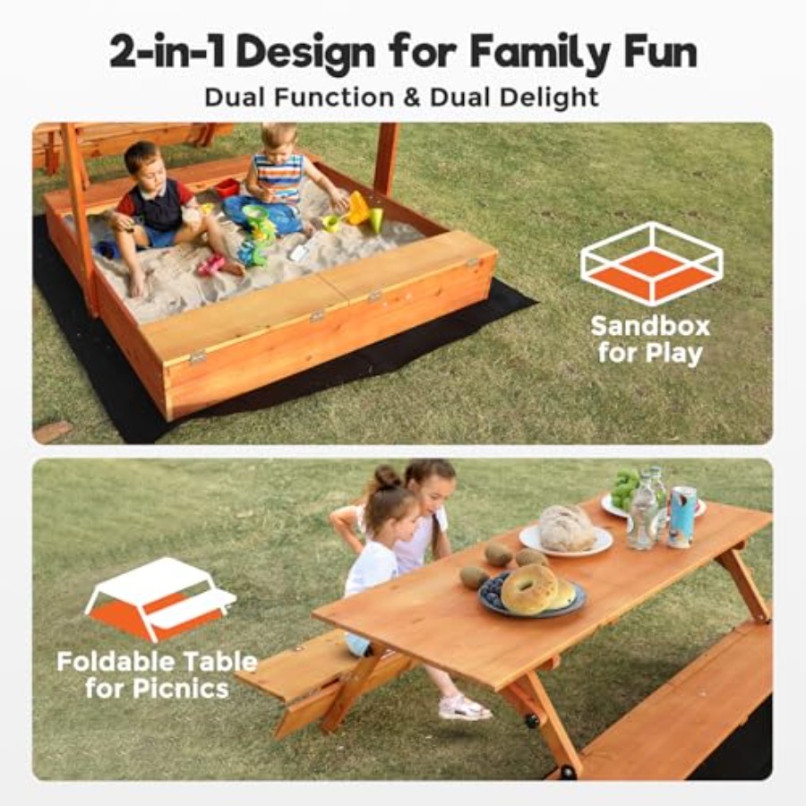 Детская деревянная песочница д – обзор и цена Kids Outdoor Picnic Table