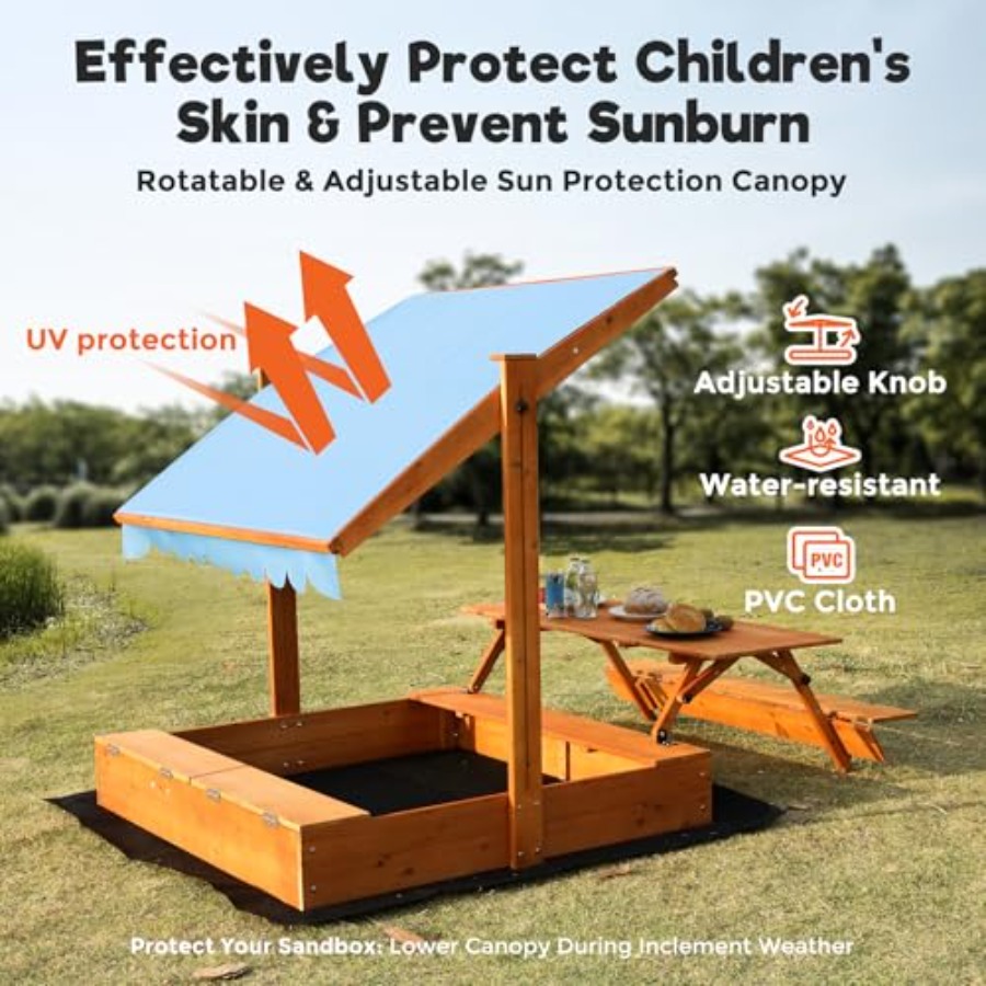 Детская деревянная песочница д – обзор и цена Kids Outdoor Picnic Table