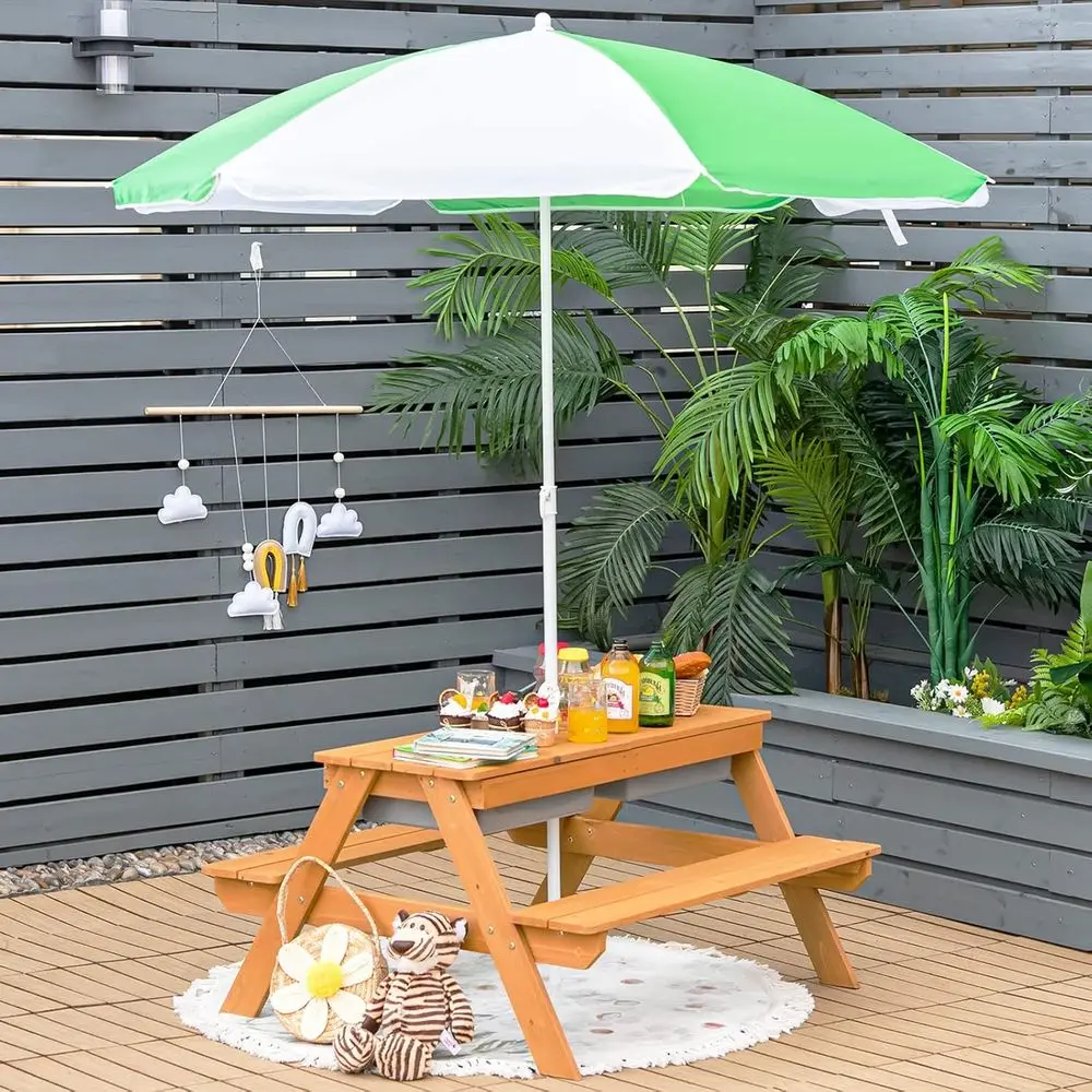 Деревянный столик 4-в-1 для иг – обзор и цена Kids Outdoor Picnic Table