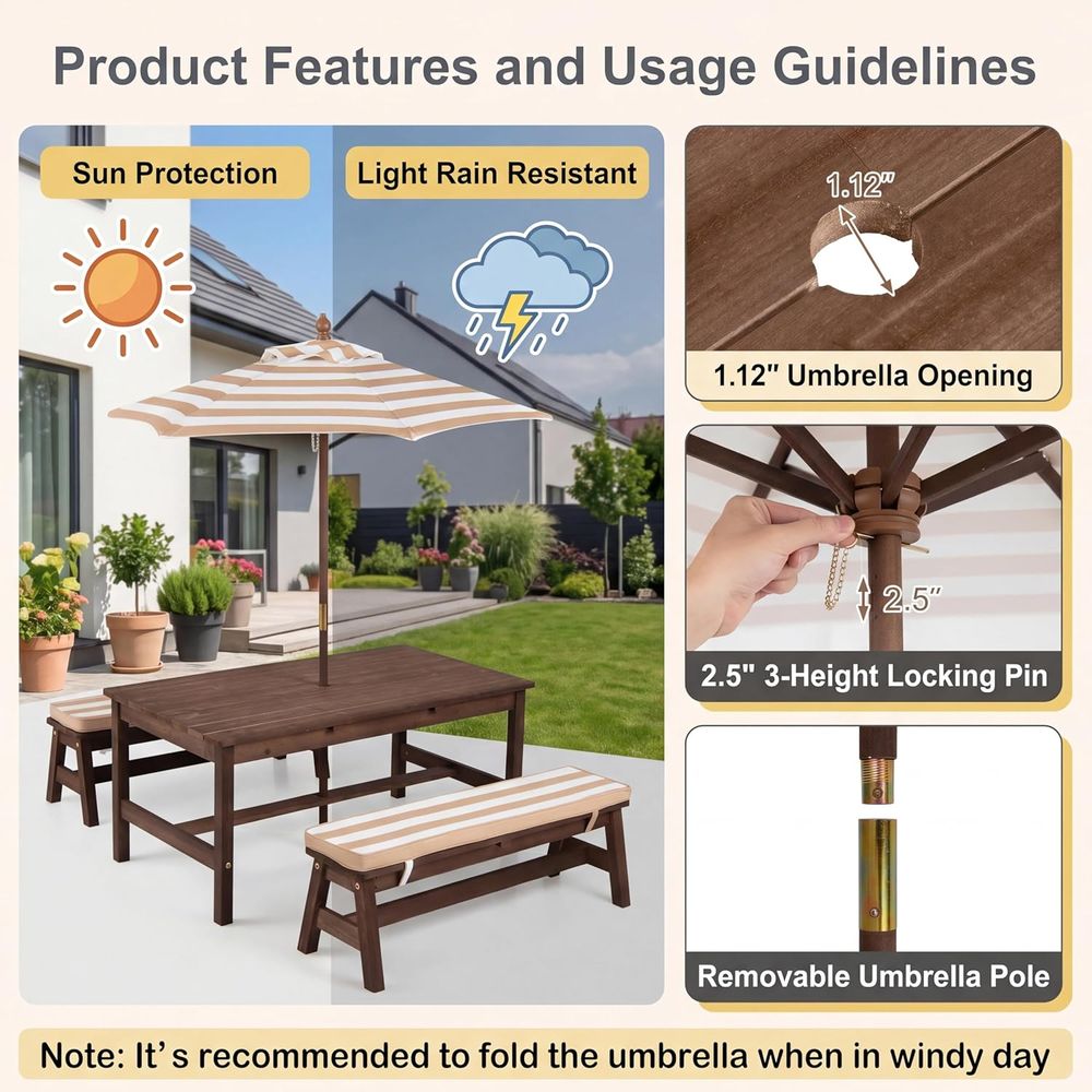 Детский стол для пикника, боль – обзор и цена Kids Outdoor Picnic Table
