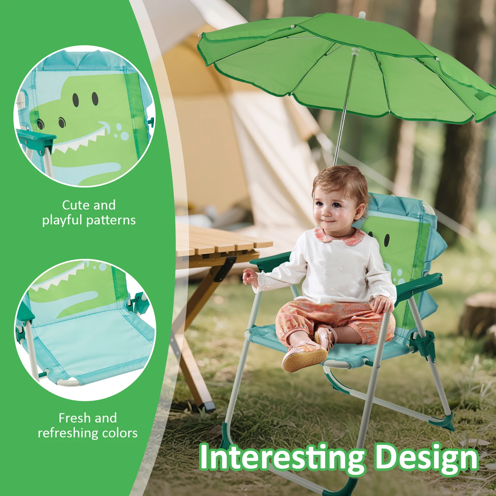 Детский складной шезлонг с зон – обзор и цена Kids Outdoor Lounge Chair With Umbrella