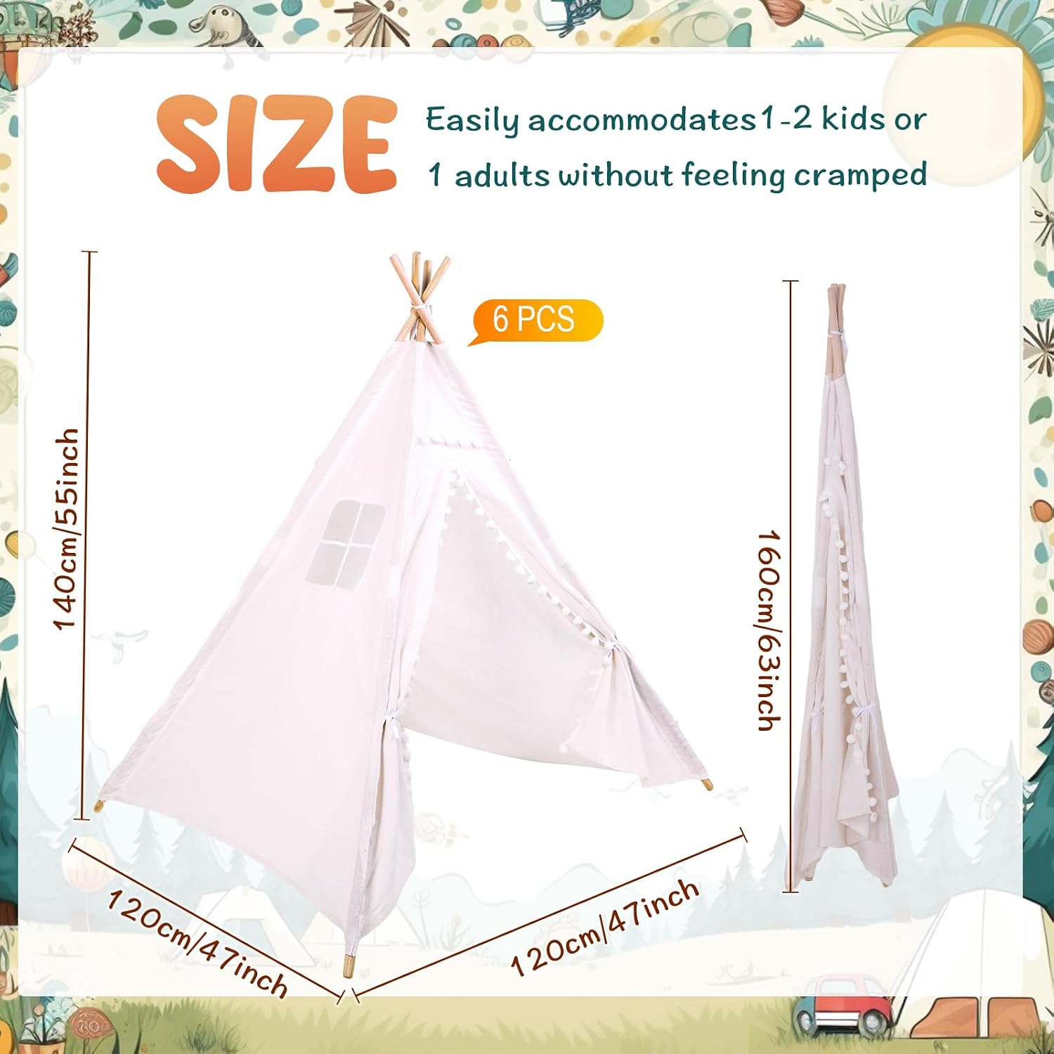 Windyun 6 шт. Детская палатка- – обзор и цена Kids Outdoor Teepee