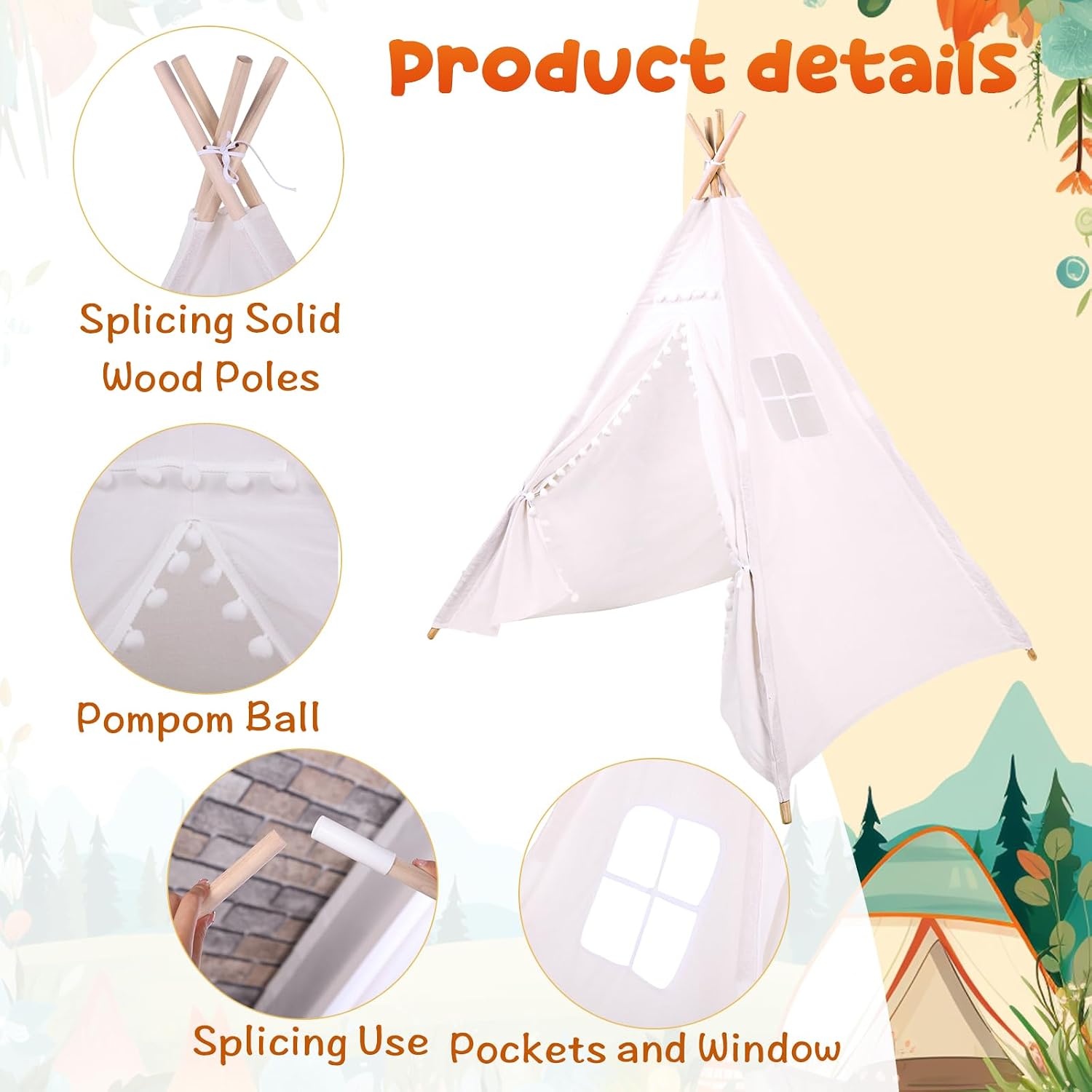 Windyun 6 шт. Детская палатка- – обзор и цена Kids Outdoor Teepee