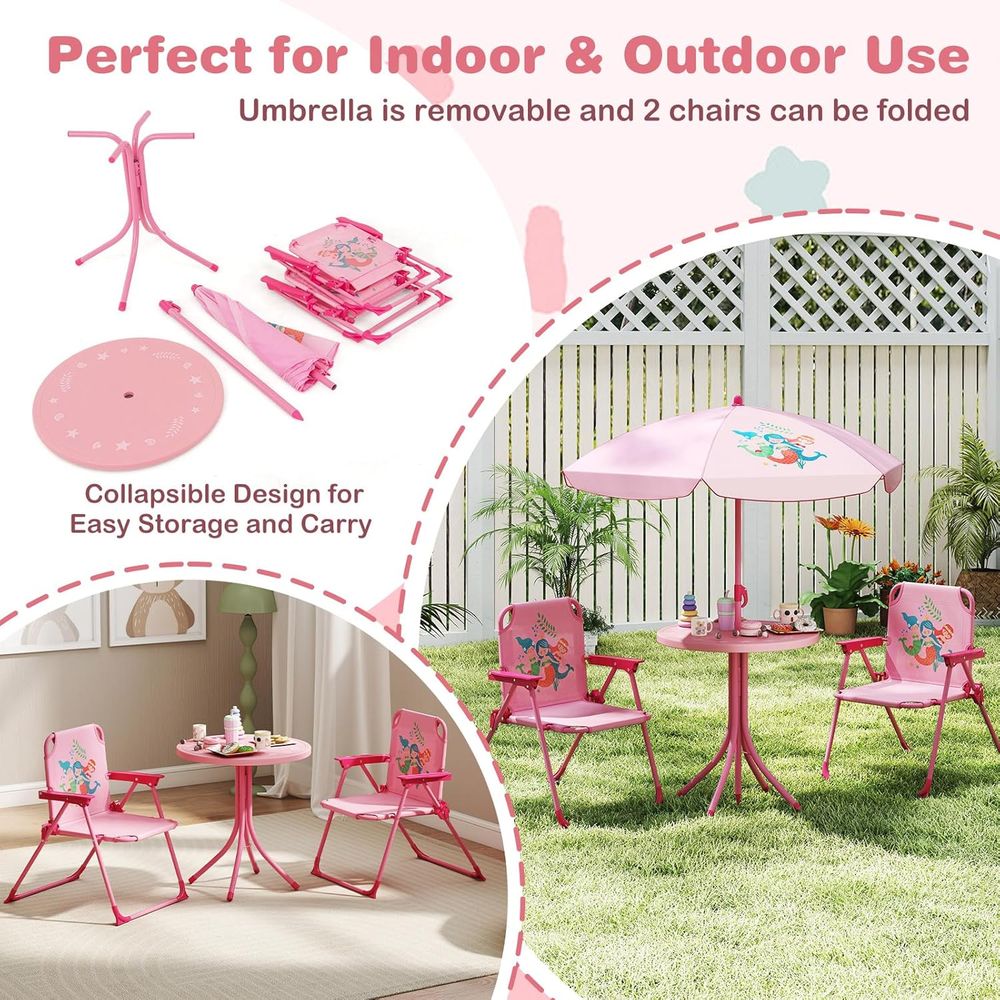 Детский стол для пикника, детс – обзор и цена Kids Outdoor Table And Chairs With Umbrella