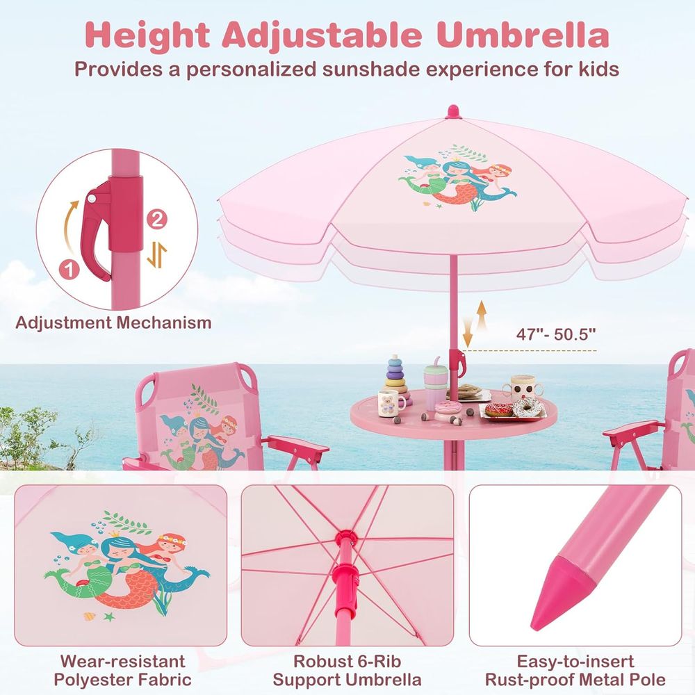 Детский стол для пикника, детс – обзор и цена Kids Outdoor Table And Chairs With Umbrella