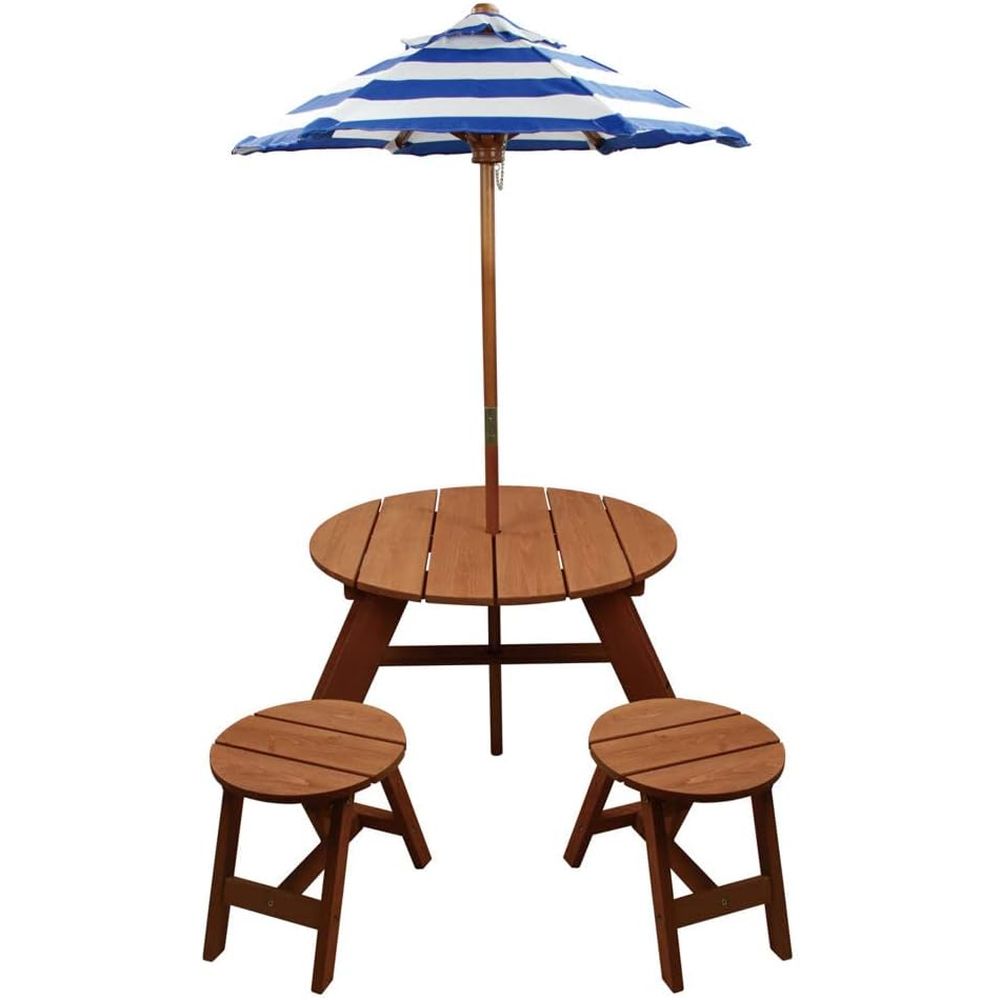 Прочный круглый деревянный сто – обзор и цена Kids Outdoor Table And Chairs With Umbrella