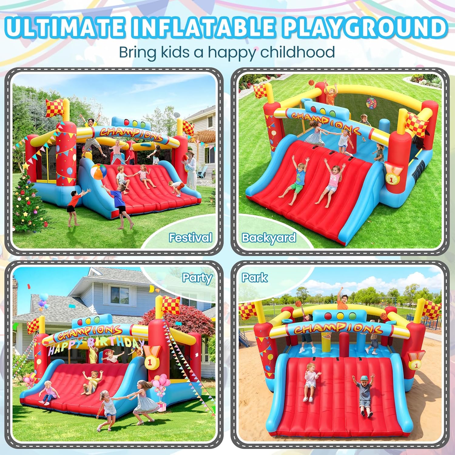 Большой надувной батут для дет – обзор и цена Kids Outdoor Games