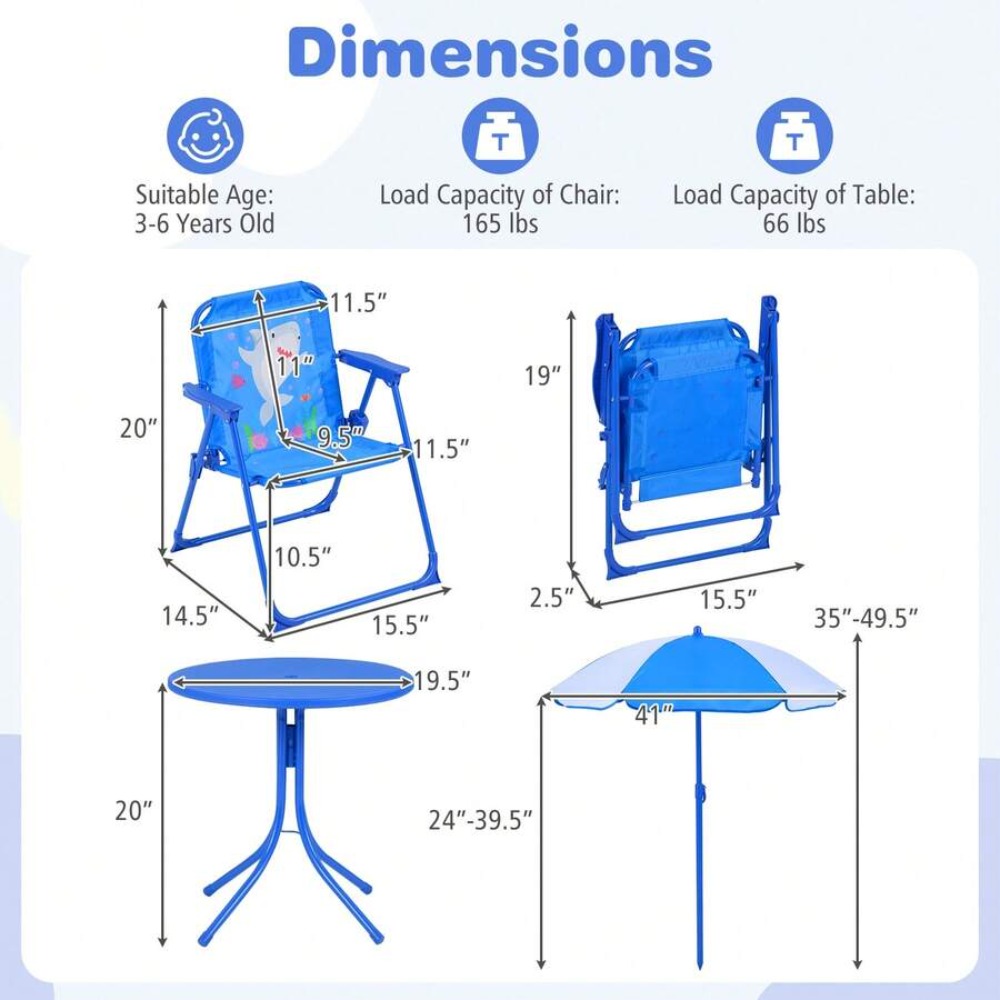 Детский стол для пикника с дву – обзор и цена Kids Outdoor Table And Chairs With Umbrella