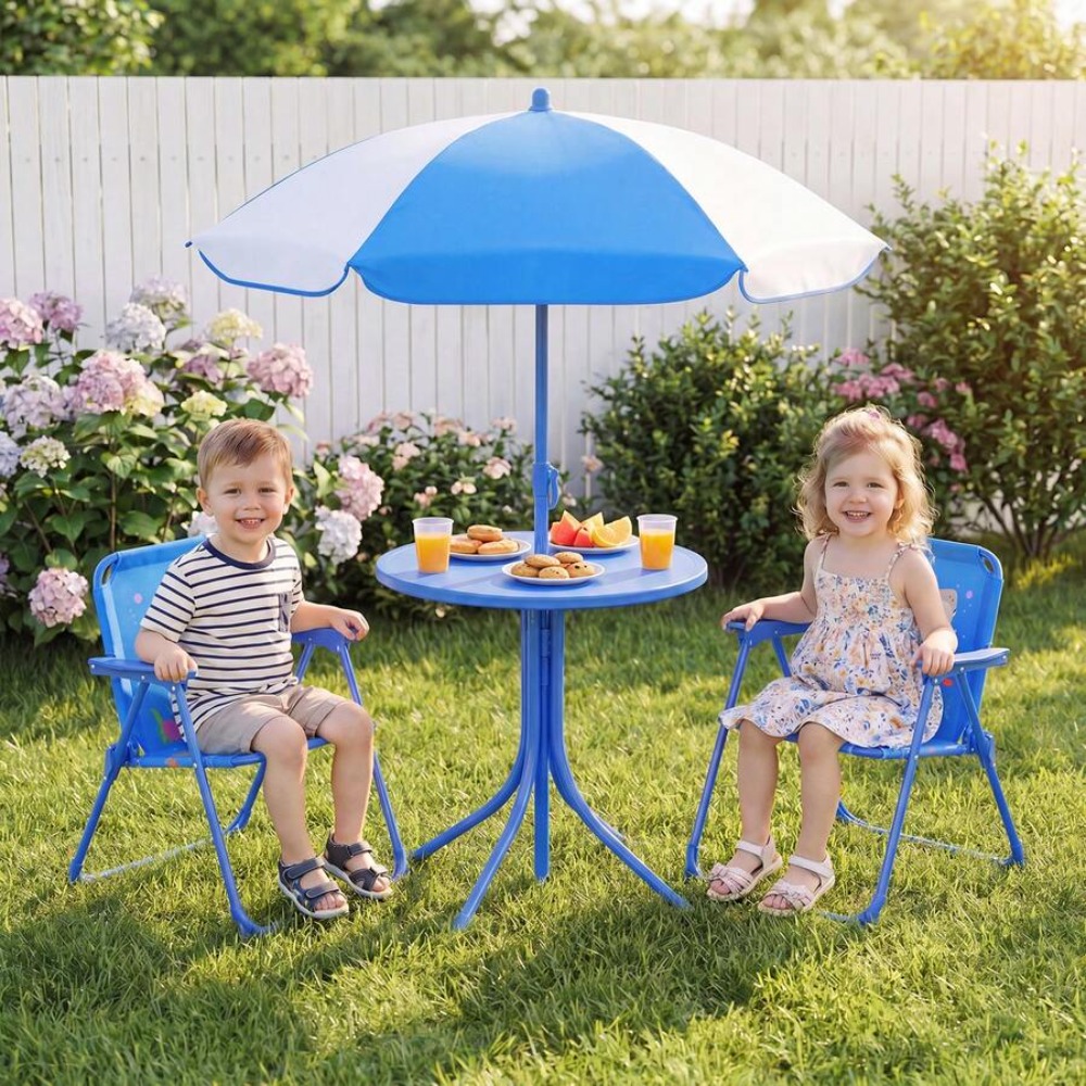 Детский стол для пикника с дву – обзор и цена Kids Outdoor Table And Chairs With Umbrella
